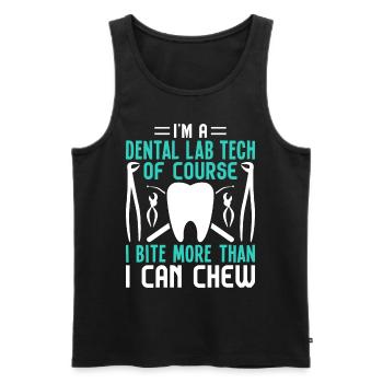 Funny dental lab technician bites more than he chews - Men's Premium Organic Tank Top - black - Front - Michal (187cm)