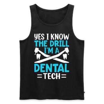 Funny Dental Lab Technician Dentist - Men's Premium Organic Tank Top - black - Front - Michal (187cm)