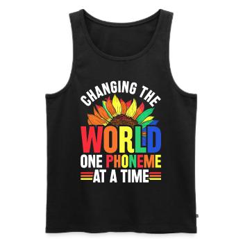 Dyslexia dyslexic - Men's Premium Organic Tank Top - black - Front - AI Model Male 178 light (178cm)