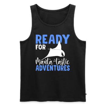 Manta rays, manta rays, manta rays, manta rays - Men's Premium Organic Tank Top - black - Front - Michal (187cm)