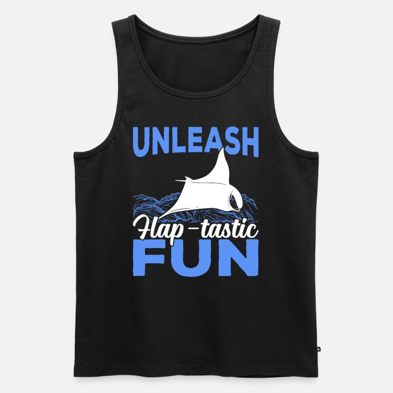 Mantarochen Klappe - Tastischer Spaß Mantarochen - Männer Premium Bio Tank Top - Schwarz