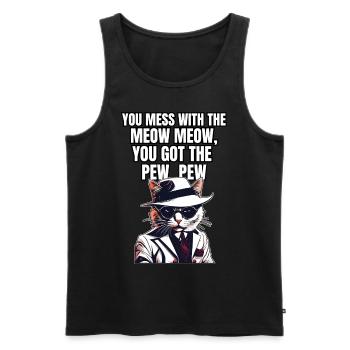 Cat Shirt Cat Gift Idea Putty - Men's Premium Organic Tank Top - black - Front - AI Model Male 178 light (178cm)