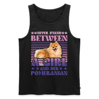 Never stand between a Girl and her Pomeranian - Men's Premium Organic Tank Top - black - Front - Michal (187cm)