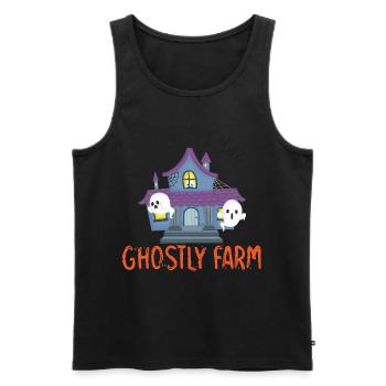 Realtor Charm Ghost Farm Realtor Halloween - Men's Premium Organic Tank Top - black - Front - AI Model Male 178 light (178cm)