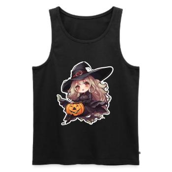 Sorcière d’Halloween - Débardeur bio Premium Homme - noir - Devant - AI Model Male 178 light (178cm)