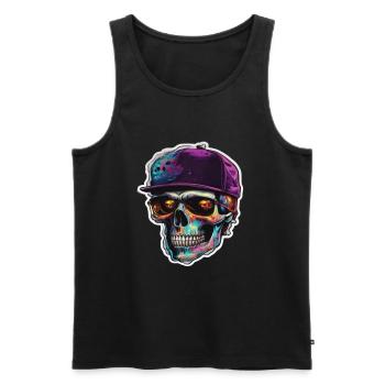 Skull Sunglasses Skulls Skull Skulls Skulls - Men's Premium Organic Tank Top - black - Front - AI Model Male 178 light (178cm)