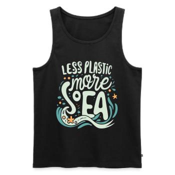 Environment - Men's Premium Organic Tank Top - black - Front - AI Model Male 178 light (178cm)