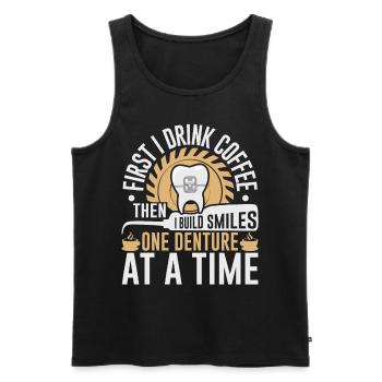Funny technician for dental lab - Men's Premium Organic Tank Top - black - Front - AI Model Male 178 light (178cm)