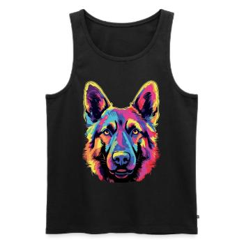 German Shepherd Color - Men's Premium Organic Tank Top - black - Front - Michal (187cm)