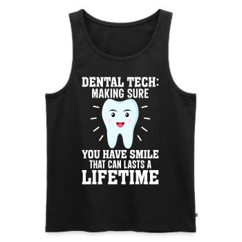 Funny dental technicians - Men's Premium Organic Tank Top - black - Front - AI Model Male 178 light (178cm)