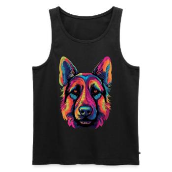 German Shepherd Color - Men's Premium Organic Tank Top - black - Front - Michal (187cm)