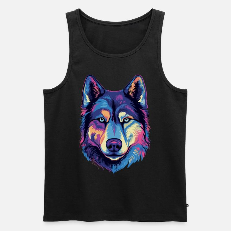 Sibirischer Husky Geschenk - Männer Premium Bio Tank Top - Schwarz