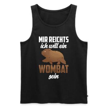Will ein Wombat sein Australien Beuteltier - Männer Premium Bio Tank Top - Schwarz - Vorne - AI Model Male 178 light (178cm)