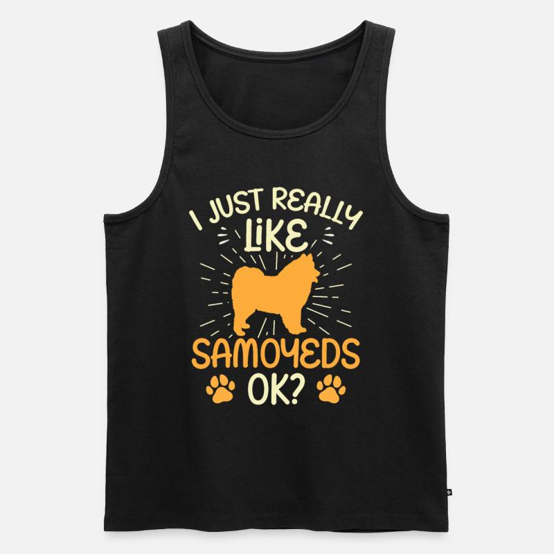 Ich mag einfach Samojede Samojedenspitz - Männer Premium Bio Tank Top - Schwarz