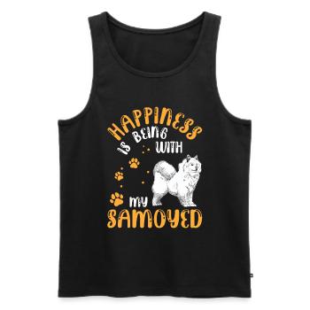 Samojede macht mich glücklich Samojedenspitz - Männer Premium Bio Tank Top - Schwarz - Vorne - AI Model Male 178 light (178cm)