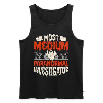 Ghost Hunt Most Medium Paranormal Investigator - Men's Premium Organic Tank Top - black - Front - AI Model Male 178 light (178cm)