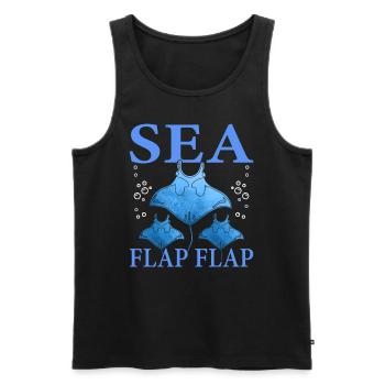 Mantarochen Sea Flap Flap Mantarochen Liebhaber - Männer Premium Bio Tank Top - Schwarz - Vorne - Michal (187cm)
