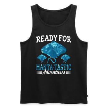 Manta Ray Manta-tastic Adventures Manta Ray - Men's Premium Organic Tank Top - black - Front - Michal (187cm)