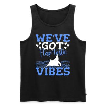 Mantarochen Flap-tastische Vibes Mantarochen - Männer Premium Bio Tank Top - Schwarz - Vorne - Michal (187cm)