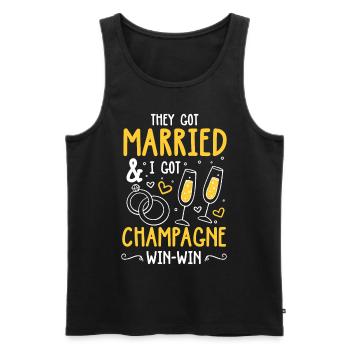 They Got Married I Got Win Win - Männer Premium Bio Tank Top - Schwarz - Vorne - AI Model Male 178 light (178cm)