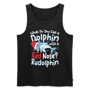 Dolphin With A Rd Nose Rudolphin - Männer Premium Bio Tank Top - Schwarz - Vorne - Michal (187cm)