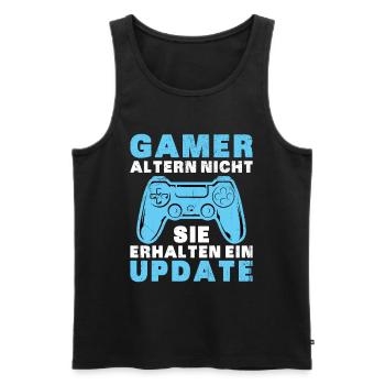 Gamer Altern Nicht Sie Erhalten Ein Update Zocker - Männer Premium Bio Tank Top - Schwarz - Vorne - Michal (187cm)