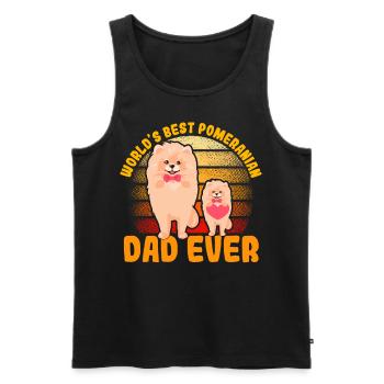 World's best Pomeranian Dad ever - Männer Premium Bio Tank Top - Schwarz - Vorne - Michal (187cm)