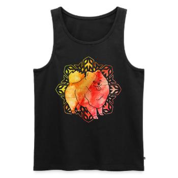 Pomeranian Zwergspitz - Männer Premium Bio Tank Top - Schwarz - Vorne - AI Model Male 178 light (178cm)