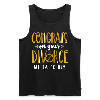 Happy Divorce Party Félicitations pour - Débardeur bio Premium Homme - noir - Devant - Michal (187cm)