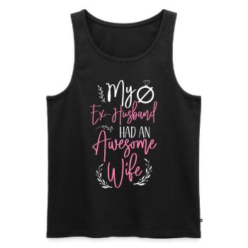 Happy Divorce Party My Ex Husband - Men's Premium Organic Tank Top - black - Front - AI Model Male 178 light (178cm)