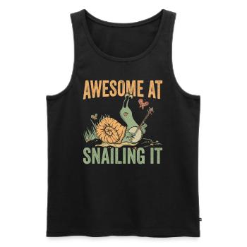 Snail lover sniffs it snail owners - Men's Premium Organic Tank Top - black - Front - Michal (187cm)
