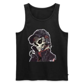 Skulls Skull Skull Skull Bones - Men's Premium Organic Tank Top - black - Front - AI Model Male 178 light (178cm)