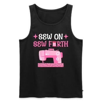 Sew On & Sew Forth Sewer Sewing Lover - Men's Premium Organic Tank Top - black - Front - AI Model Male 178 light (178cm)