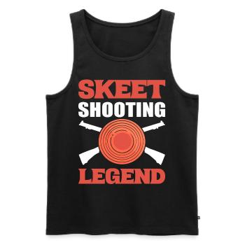 Skeetschieß-Legende Skeetschütze Tonträgerscheibe - Männer Premium Bio Tank Top - Schwarz - Vorne - Michal (187cm)