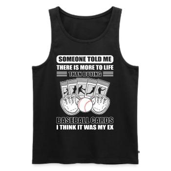 Someone Told Me There Is More Than Buying - Men's Premium Organic Tank Top - black - Front - Michal (187cm)