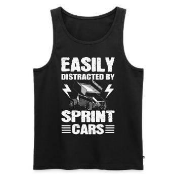 Facilement distrait par Sprint Cars Sprint Car - Débardeur bio Premium Homme - noir - Devant - AI Model Male 178 light (178cm)