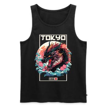 Tokyo Asie 80s Dragon Dragon Rétro Japonais - Débardeur bio Premium Homme - noir - Devant - Michal (187cm)