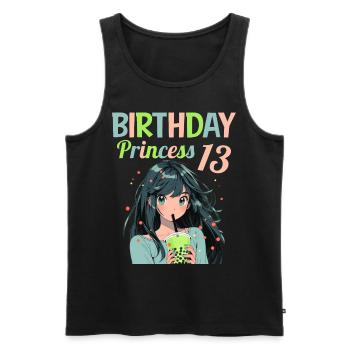 Anime Mandga Boba Bubble Tea 13th Birthday - Men's Premium Organic Tank Top - black - Front - AI Model Male 178 light (178cm)