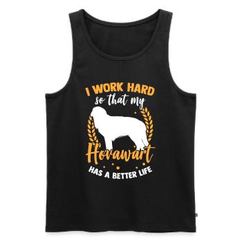 Arbeite für Hovawart Derber Bauernhund - Männer Premium Bio Tank Top - Schwarz - Vorne - Michal (187cm)