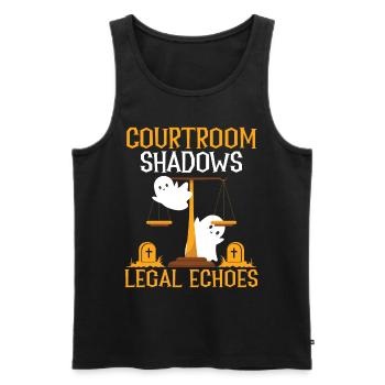 Courtroom Shadow Legal Echoes Avocat Hal - Débardeur bio Premium Homme - noir - Devant - AI Model Male 178 light (178cm)