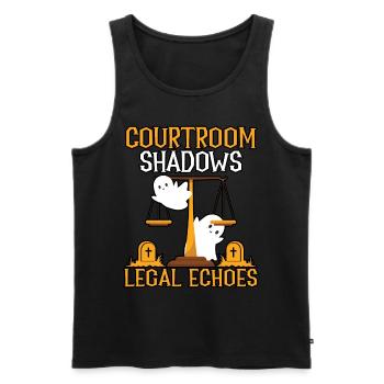 Courtroom Shadow Legal Echoes Avocat Hal - Débardeur bio Premium Homme - noir - Devant - AI Model Male 178 light (178cm)