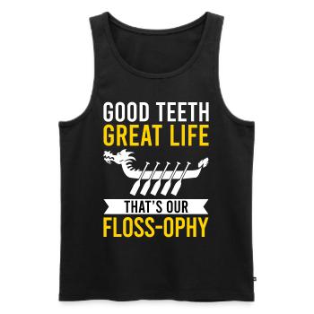 Funny technician for dental lab - Men's Premium Organic Tank Top - black - Front - AI Model Male 178 light (178cm)