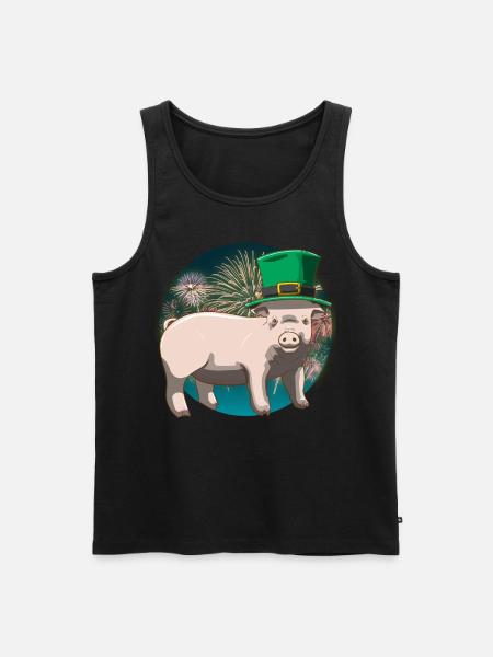 Glücksschwein Silvester Neujahr - Männer Premium Bio Tank Top - Schwarz