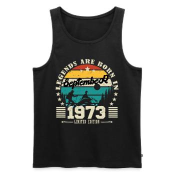 September 1973. Birthday gift September 1973 - Men's Premium Organic Tank Top - black - Front - Michal (187cm)