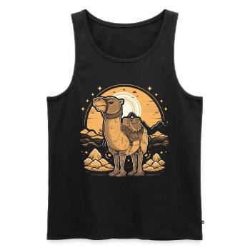Camel Retro Grand Camel Egypte - Débardeur bio Premium Homme - noir - Devant - AI Model Male 178 light (178cm)