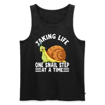 Snail lovers A snail's step - Men's Premium Organic Tank Top - black - Front - Michal (187cm)