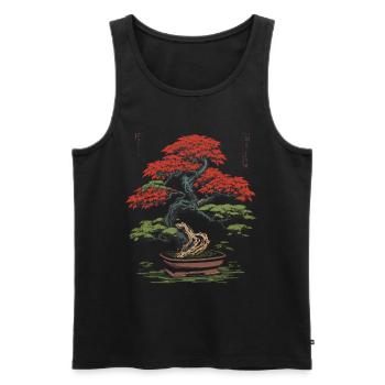 Japanese Bonsai Zen Garden Tea | BonsaiTree - Men's Premium Organic Tank Top - black - Front - AI Model Male 178 light (178cm)