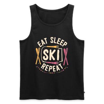Manger dormir Ski Répéter - Débardeur bio Premium Homme - noir - Devant - Michal (187cm)