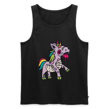 Zombiecorn Zombie Unicorn Unicorn Halloween - Men's Premium Organic Tank Top - black - Front - Michal (187cm)