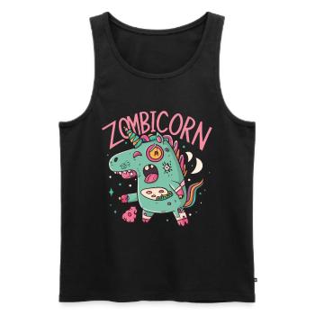 Zombiecorn Zombie Unicorn Unicorn Halloween - Men's Premium Organic Tank Top - black - Front - Michal (187cm)